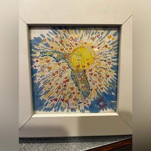 Lilly Pulitzer limited edition Hurricane relief print in white frame.